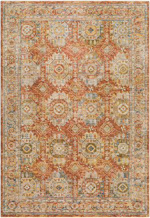 Mona Lisa MNI-2305 6'7" x 9'6" Machine Woven Rug MNI2305-6796  Light Sage, Rust, Mustard, Tan, Sage, Dark Blue Surya