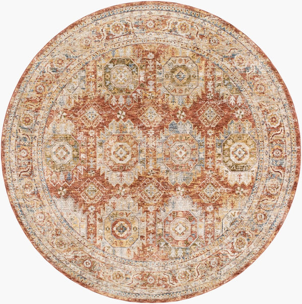Livabliss Mona Lisa Traditional Fringe Area Rug Turkey Woven Polyester for Formal Living Rooms Light Sage, Rus 6'7" x 6'7" MNI2305-67RD