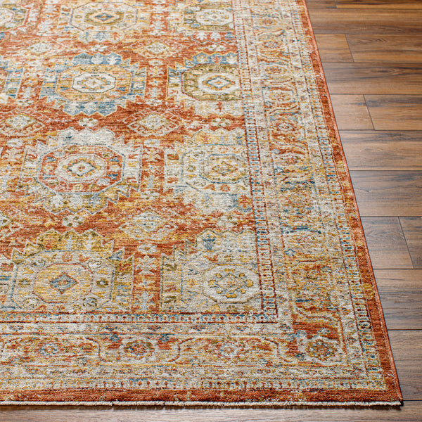 Mona Lisa MNI-2305 9' x 12'2" Machine Woven Rug MNI2305-9122  Light Sage, Rust, Mustard, Tan, Sage, Dark Blue Surya