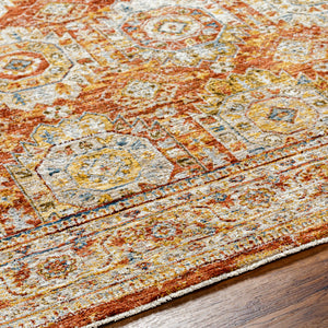 Mona Lisa MNI-2305 9' x 12'2" Machine Woven Rug MNI2305-9122  Light Sage, Rust, Mustard, Tan, Sage, Dark Blue Surya