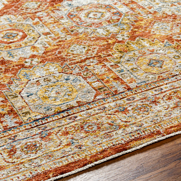 Mona Lisa MNI-2305 9' x 12'2" Machine Woven Rug MNI2305-9122  Light Sage, Rust, Mustard, Tan, Sage, Dark Blue Surya