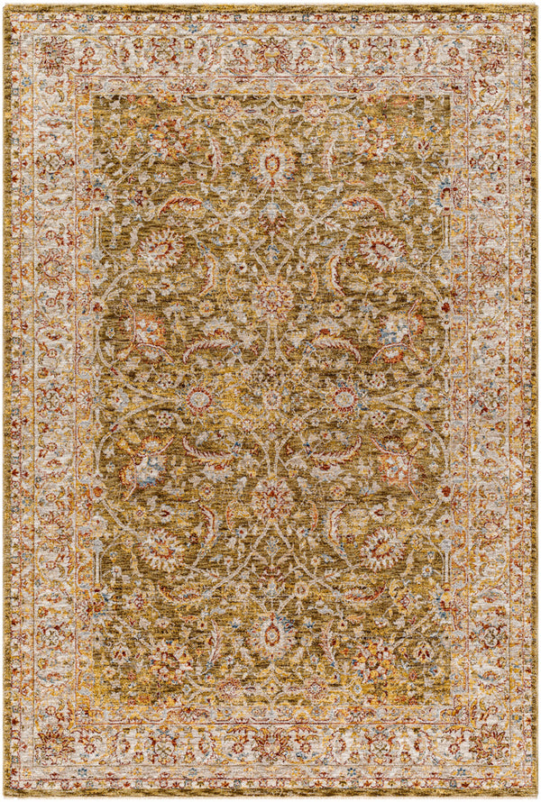 Mona Lisa MNI-2306 9' x 12'2" Machine Woven Rug MNI2306-9122  Olive, Light Sage, Mustard, Tan, Rust, Burgandy Surya