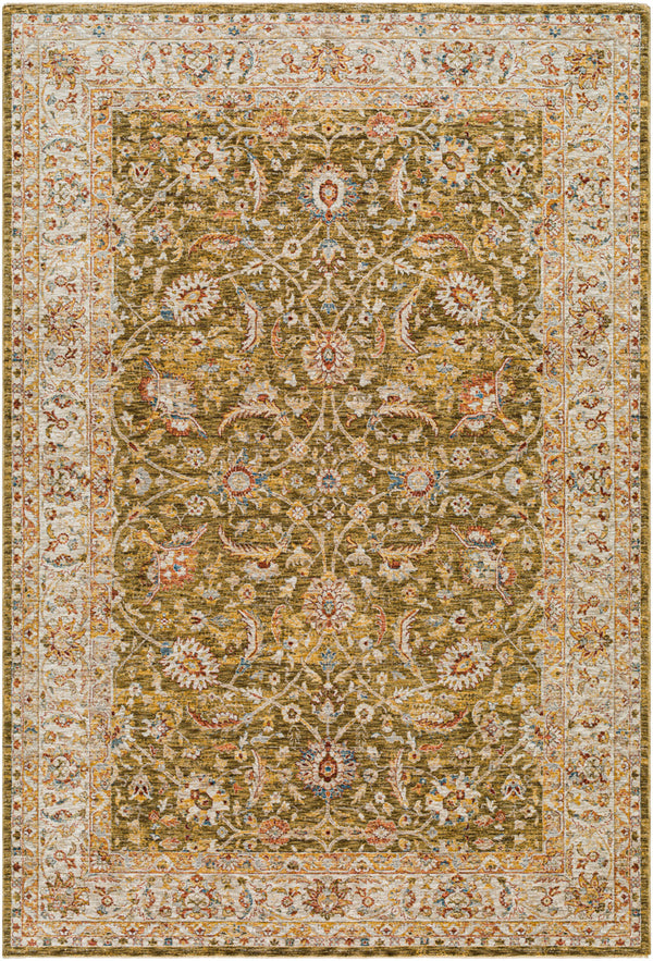 Mona Lisa MNI-2306 6'7" x 9'6" Machine Woven Rug MNI2306-6796  Olive, Light Sage, Mustard, Tan, Rust, Burgandy Surya