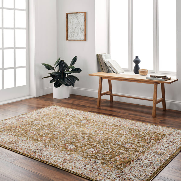 Mona Lisa MNI-2306 9' x 12'2" Machine Woven Rug MNI2306-9122  Olive, Light Sage, Mustard, Tan, Rust, Burgandy Surya