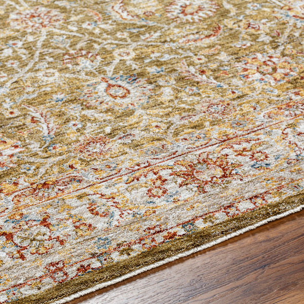 Mona Lisa MNI-2306 9' x 12'2" Machine Woven Rug MNI2306-9122  Olive, Light Sage, Mustard, Tan, Rust, Burgandy Surya