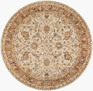 Livabliss Mona Lisa Traditional Polyester Area Rug for Large Living and Dining Rooms Turkey Light Sage, Tan 6'7" x 6'7" MNI2307-67RD
