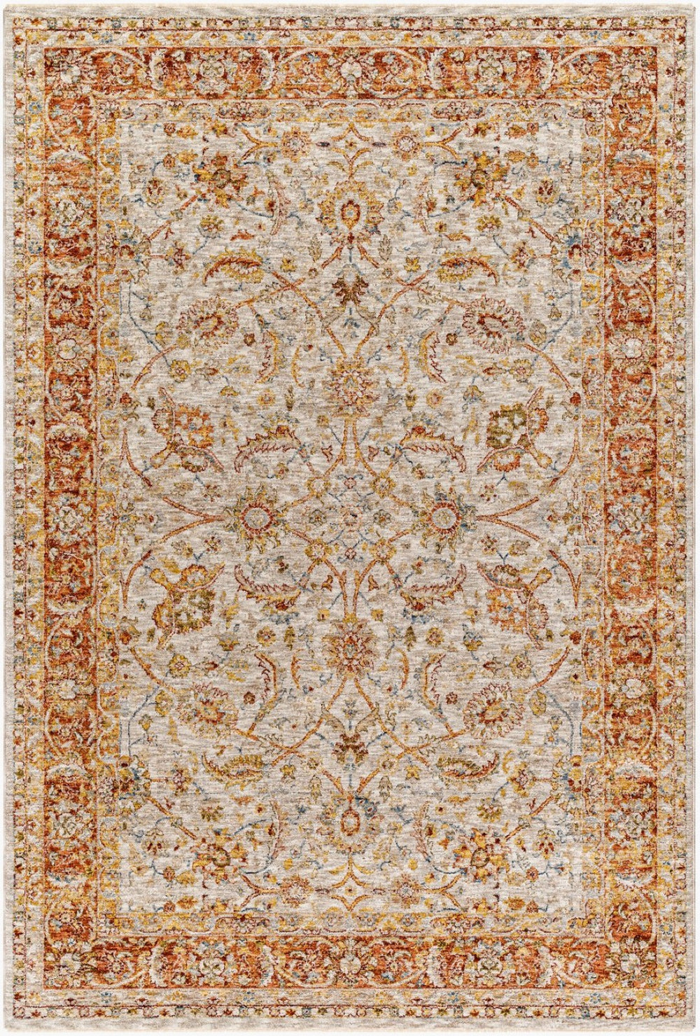 Livabliss Mona Lisa Traditional Polyester Area Rug for Large Living and Dining Rooms Turkey Light Sage, Tan 9' x 12'2" MNI2307-9122