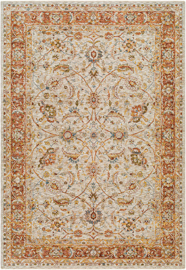 Mona Lisa MNI-2307 6'7" x 9'6" Machine Woven Rug MNI2307-6796  Light Sage, Tan, Mustard, Rust, Burgandy, Olive Surya