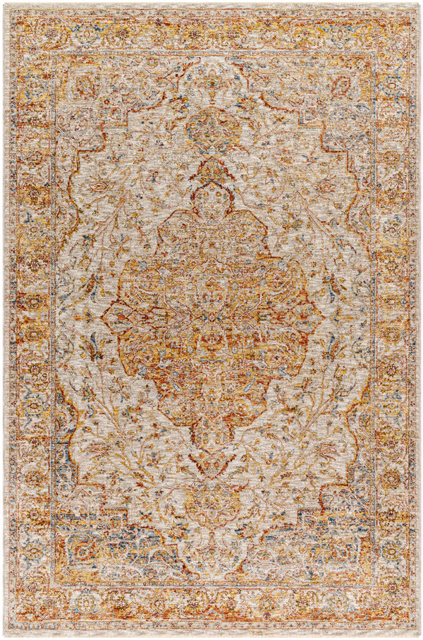 Mona Lisa MNI-2308 9' x 12'2" Machine Woven Rug MNI2308-9122  Light Sage, Tan, Mustard, Rust, Sage, Dark Blue Surya