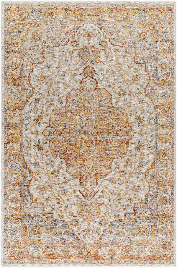 Livabliss Mona Lisa Traditional Runner Rug Polyester Woven Fringe Hallway Entryway Accent Light Sage, Tan 2'7" x 10' MNI2308-2710