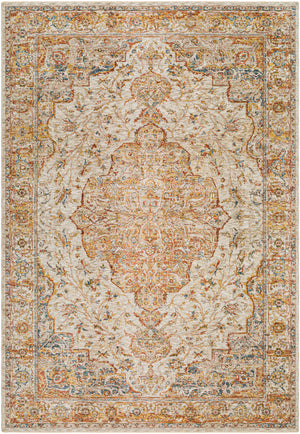 Mona Lisa MNI-2308 6'7" x 9'6" Machine Woven Rug MNI2308-6796  Light Sage, Tan, Mustard, Rust, Sage, Dark Blue Surya