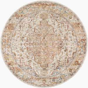 Livabliss Mona Lisa Traditional Runner Rug Polyester Woven Fringe Hallway Entryway Accent Light Sage, Tan 6'7" x 6'7" MNI2308-67RD