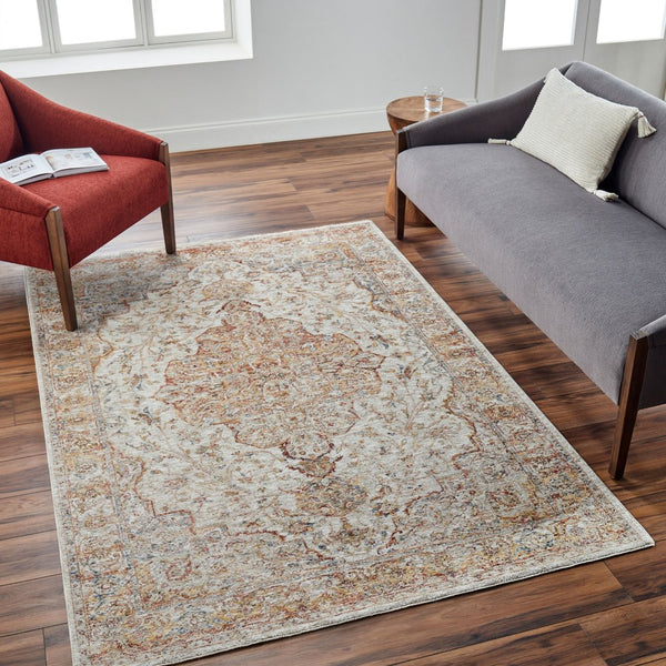 Livabliss Mona Lisa Traditional Runner Rug Polyester Woven Fringe Hallway Entryway Accent Light Sage, Tan 2'7" x 10' MNI2308-2710
