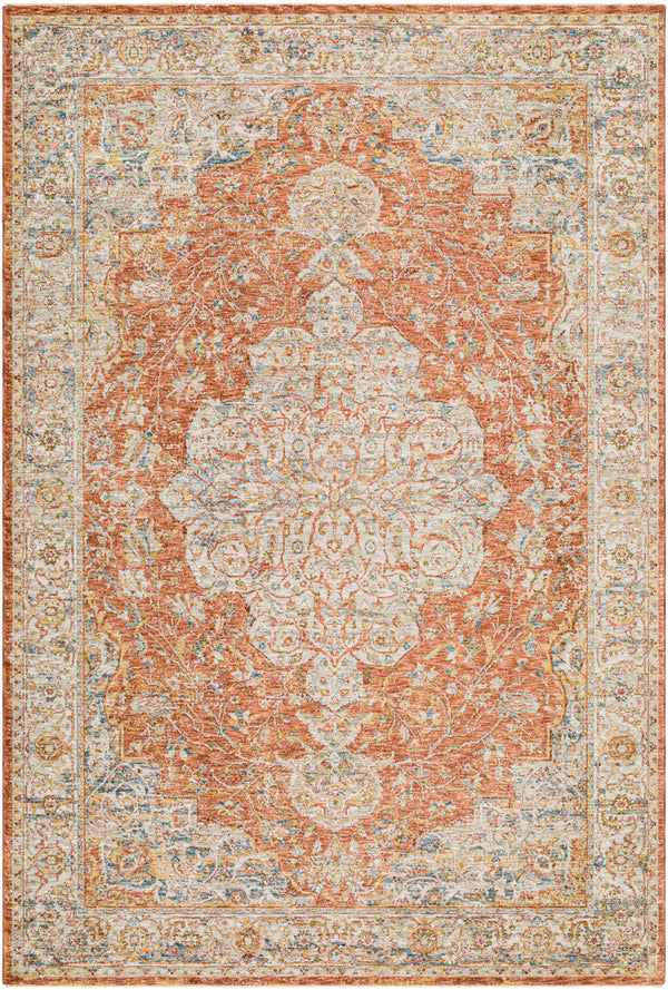 Mona Lisa MNI-2309 6'7" x 9'6" Machine Woven Rug MNI2309-6796  Light Sage, Rust, Tan, Mustard, Dark Blue, Sage Surya
