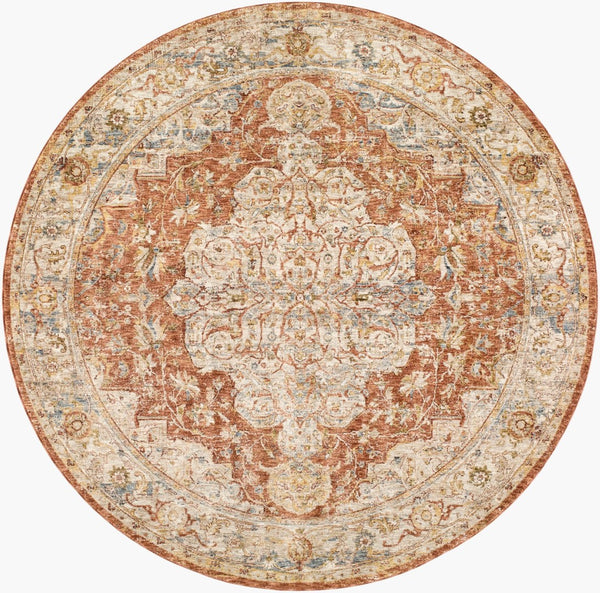 Livabliss Mona Lisa Traditional Medallion Polyester Area Rug with Fringe for Large Rooms Light Sage, Rus 6'7" x 6'7" MNI2309-67RD