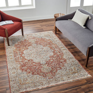 Livabliss Mona Lisa Traditional Medallion Polyester Area Rug with Fringe for Large Rooms Light Sage, Rus 10' x 13'11" MNI2309-1014