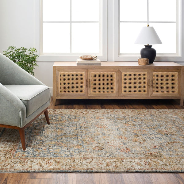 Livabliss Mona Lisa Traditional Medallion Polyester Area Rug for Large Living or Dining Rooms Light Sage, Tan 7'10" x 7'10" MNI2310-710RD