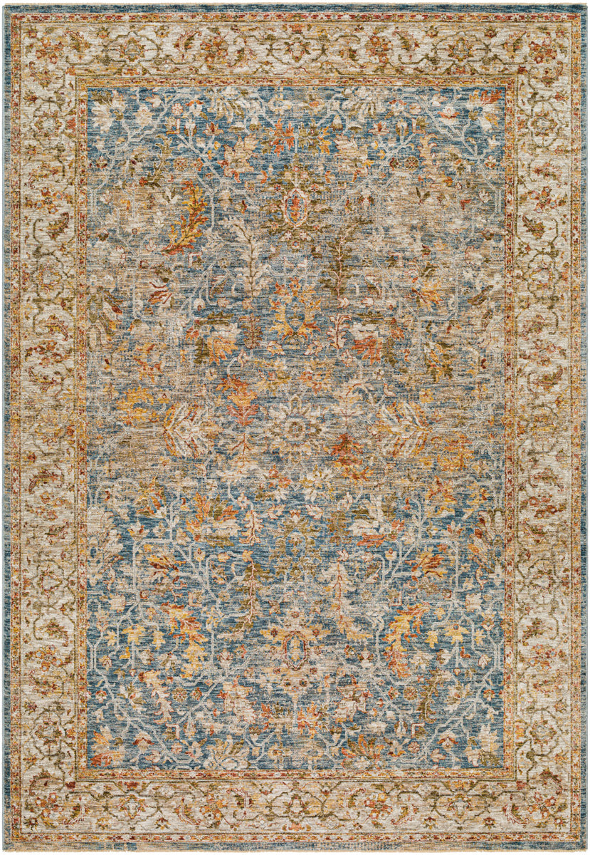 Mona Lisa MNI-2310 9' x 12'2" Machine Woven Rug MNI2310-9122  Light Sage, Tan, Olive, Mustard, Sage, Dark Blue Surya