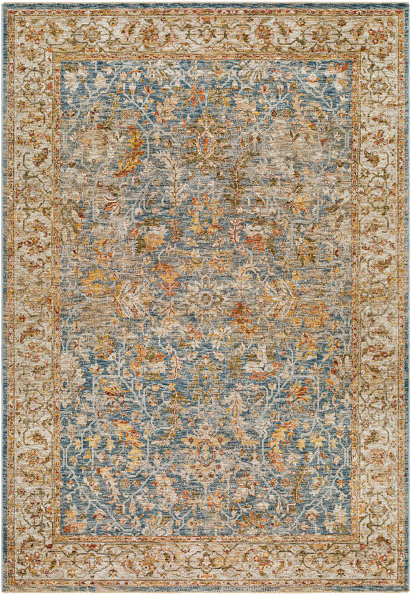 Mona Lisa MNI-2310 9' x 12'2" Machine Woven Rug MNI2310-9122  Light Sage, Tan, Olive, Mustard, Sage, Dark Blue Surya