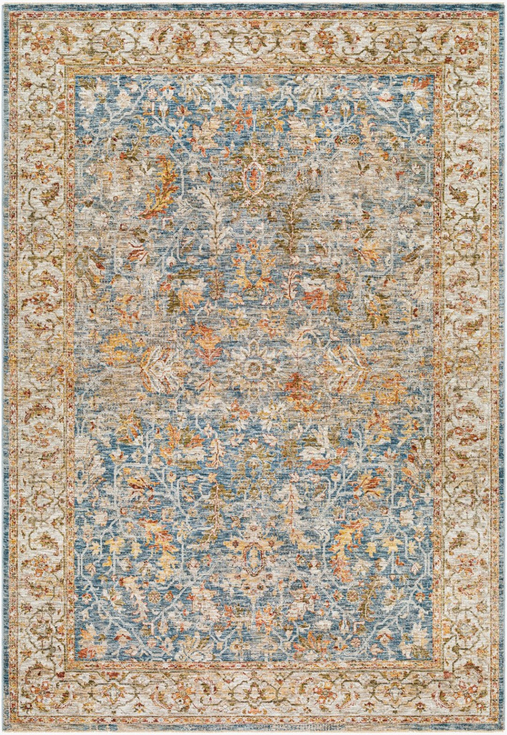 Livabliss Mona Lisa Traditional Medallion Polyester Area Rug for Large Living or Dining Rooms Light Sage, Tan 5' x 7'5" MNI2310-575