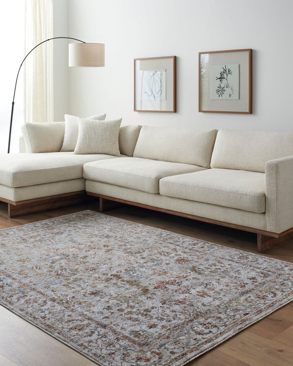 Livabliss Mona Lisa Traditional Polyester Area Rug with Fringe Edge for Living or Dining Rooms Light Sage, Tan 6'7" x 6'7" MNI2311-67RD