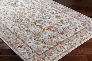 Livabliss Mona Lisa Traditional Polyester Area Rug with Fringe Edge for Living or Dining Rooms Light Sage, Tan 6'7" x 6'7" MNI2311-67RD