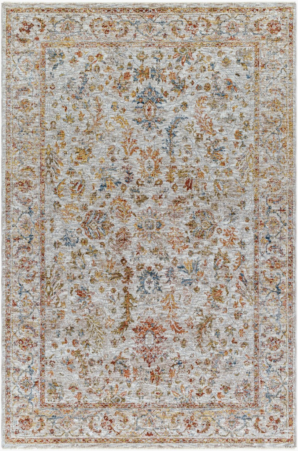 Livabliss Mona Lisa Traditional Polyester Area Rug with Fringe Edge for Living or Dining Rooms Light Sage, Tan 10' x 13'11" MNI2311-1014