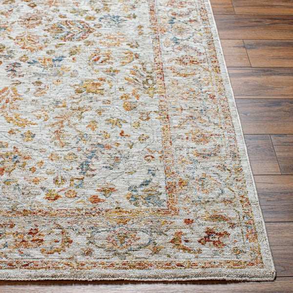 Livabliss Mona Lisa Traditional Polyester Area Rug with Fringe Edge for Living or Dining Rooms Light Sage, Tan 6'7" x 6'7" MNI2311-67RD