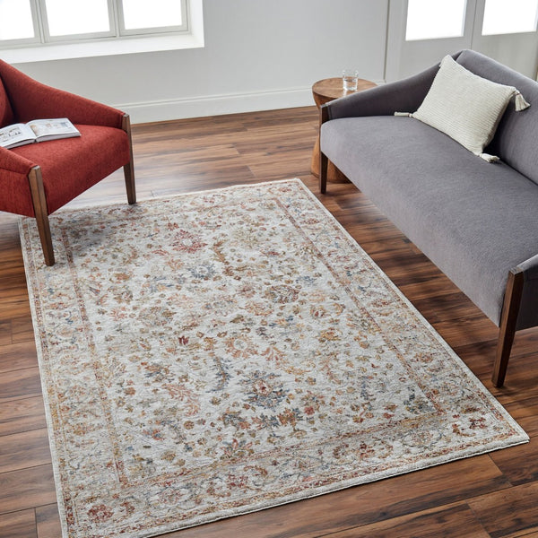 Livabliss Mona Lisa Traditional Polyester Area Rug with Fringe Edge for Living or Dining Rooms Light Sage, Tan 10' x 13'11" MNI2311-1014