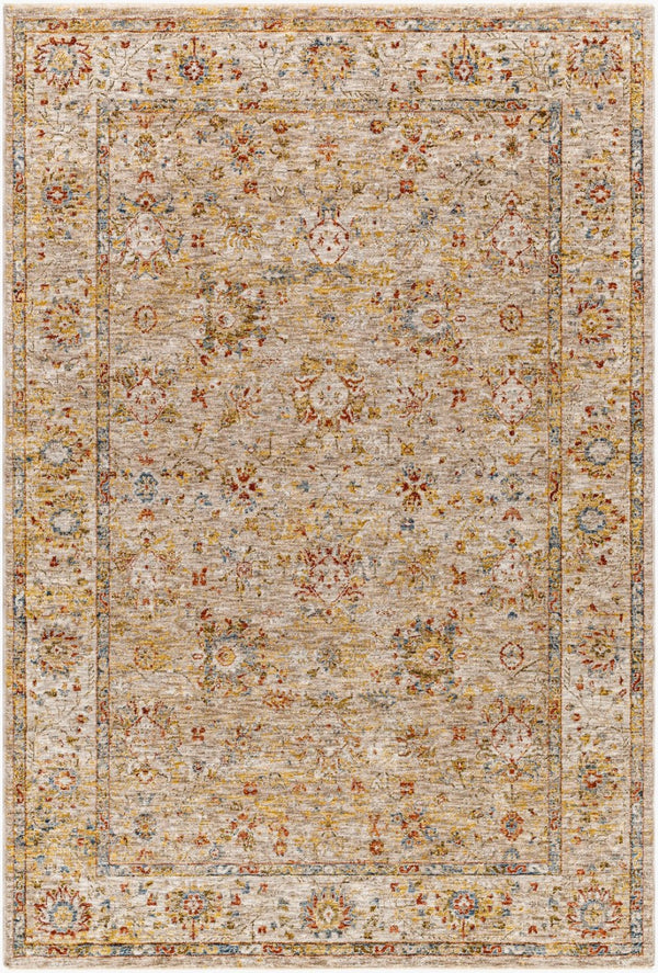 Livabliss Mona Lisa Traditional Fringed Polyester Area Rug for Formal Living Dining Rooms Tan, Light Sage 9' x 12'2" MNI2313-9122
