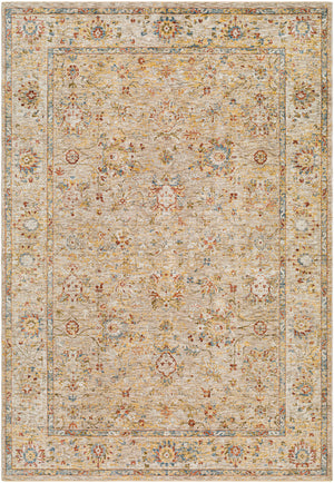 Mona Lisa MNI-2313 6'7" x 9'6" Machine Woven Rug MNI2313-6796  Tan, Light Sage, Mustard, Dark Blue, Rust, Sage Surya