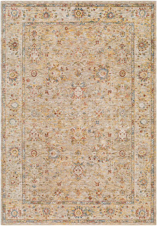 Mona Lisa MNI-2313 6'7" x 9'6" Machine Woven Rug MNI2313-6796  Tan, Light Sage, Mustard, Dark Blue, Rust, Sage Surya