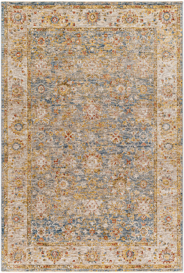 Mona Lisa MNI-2314 9' x 12'2" Machine Woven Rug MNI2314-9122  Tan, Light Sage, Dark Blue, Mustard, Olive, Sage Surya