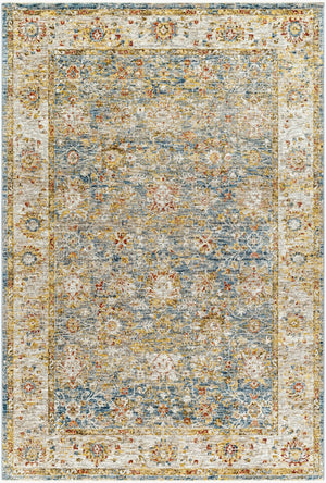 Livabliss Mona Lisa Traditional Fringed Polyester Area Rug Woven in Turkey for Living Dining Rooms Tan, Light Sage 5' x 7'5" MNI2314-575