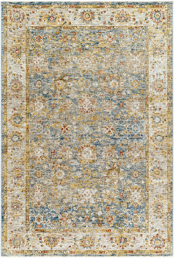 Livabliss Mona Lisa Traditional Fringed Polyester Area Rug Woven in Turkey for Living Dining Rooms Tan, Light Sage 5' x 7'5" MNI2314-575