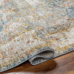 Mona Lisa MNI-2314 9' x 12'2" Machine Woven Rug MNI2314-9122  Tan, Light Sage, Dark Blue, Mustard, Olive, Sage Surya