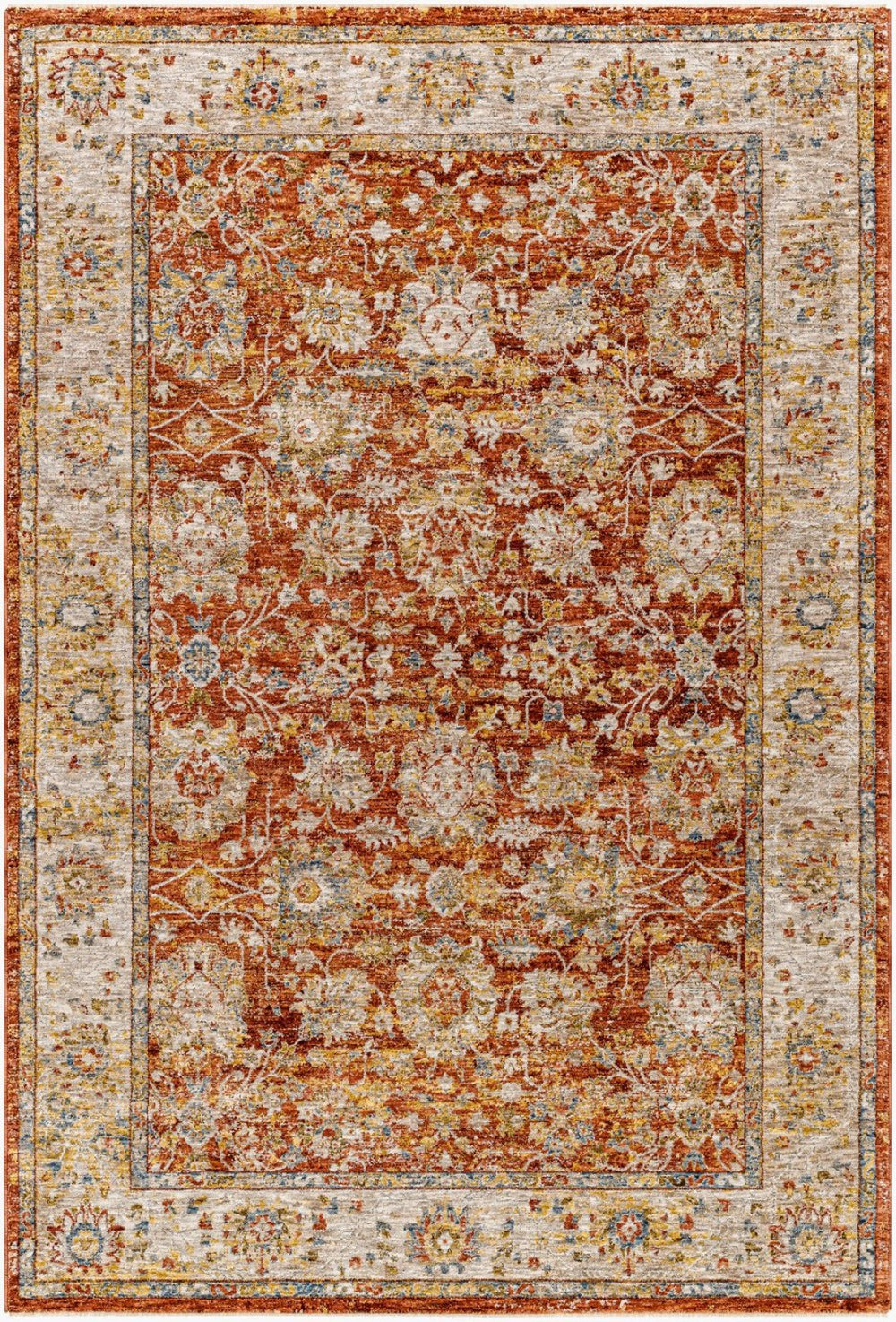 Livabliss Mona Lisa Traditional Fringe Area Rug Soft Polyester Pile for Living or Dining Rooms Light Sage, Tan 2'7" x 10' MNI2315-2710