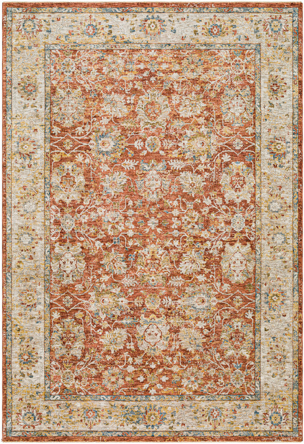 Mona Lisa MNI-2315 6'7" x 9'6" Machine Woven Rug MNI2315-6796  Light Sage, Tan, Rust, Mustard, Burgandy, Dark Blue Surya