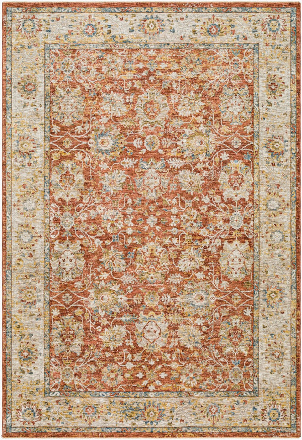 Livabliss Mona Lisa Traditional Fringe Area Rug Soft Polyester Pile for Living or Dining Rooms Light Sage, Tan 6'7" x 9'6" MNI2315-6796