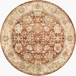 Livabliss Mona Lisa Traditional Fringe Area Rug Soft Polyester Pile for Living or Dining Rooms Light Sage, Tan 5'3" x 5'3" MNI2315-53RD