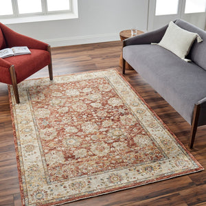 Livabliss Mona Lisa Traditional Fringe Area Rug Soft Polyester Pile for Living or Dining Rooms Light Sage, Tan 2'7" x 10' MNI2315-2710