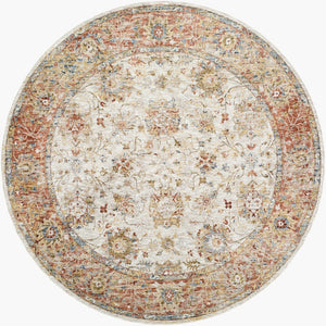 Livabliss Mona Lisa Traditional Medallion Polyester Area Rug for Formal Living and Dining Rooms Light Sage, Tan 7'10" x 7'10" MNI2316-710RD