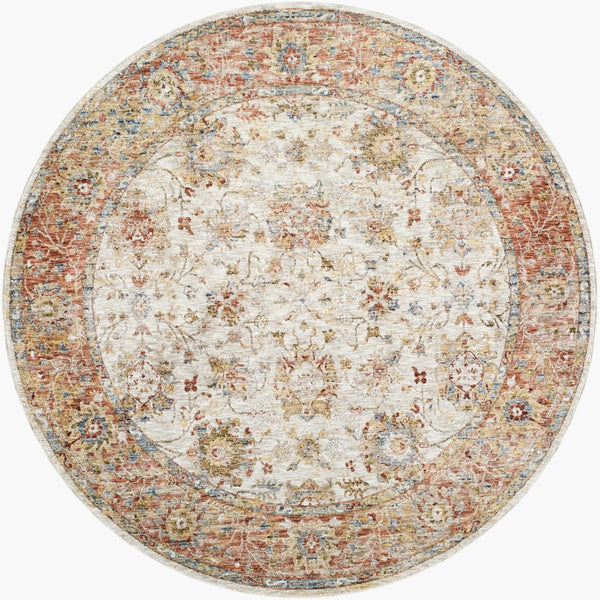 Livabliss Mona Lisa Traditional Medallion Polyester Area Rug for Formal Living and Dining Rooms Light Sage, Tan 7'10" x 7'10" MNI2316-710RD