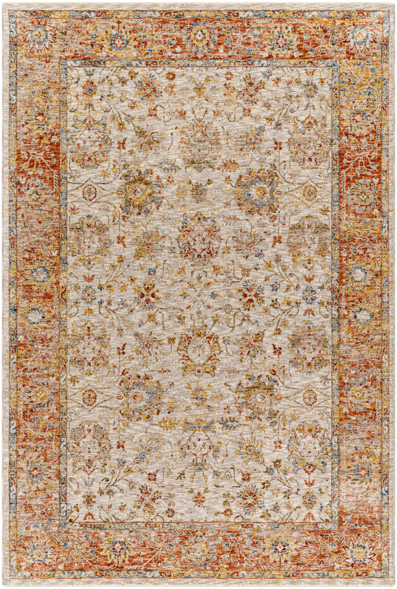 Mona Lisa MNI-2316 9' x 12'2" Machine Woven Rug MNI2316-9122  Light Sage, Tan, Mustard, Rust, Burgandy, Olive Surya