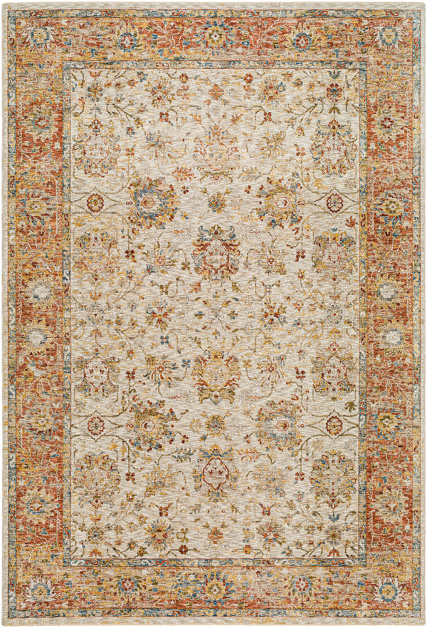 Mona Lisa MNI-2316 6'7" x 9'6" Machine Woven Rug MNI2316-6796  Light Sage, Tan, Mustard, Rust, Burgandy, Olive Surya