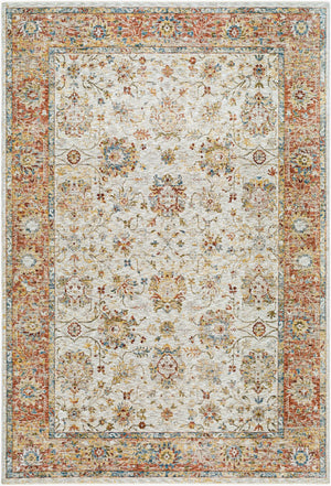 Livabliss Mona Lisa Traditional Medallion Polyester Area Rug for Formal Living and Dining Rooms Light Sage, Tan 6'7" x 9'6" MNI2316-6796
