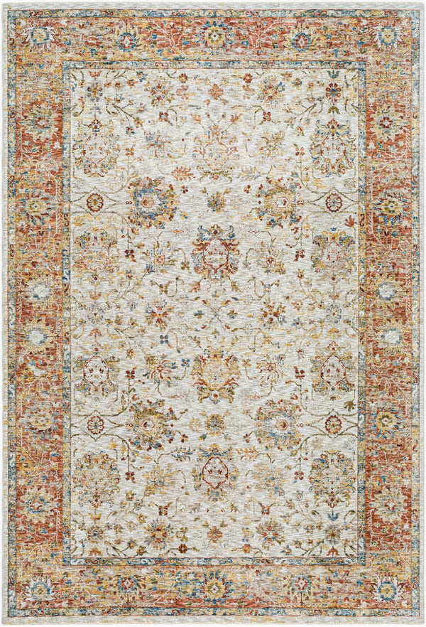Livabliss Mona Lisa Traditional Medallion Polyester Area Rug for Formal Living and Dining Rooms Light Sage, Tan 6'7" x 9'6" MNI2316-6796