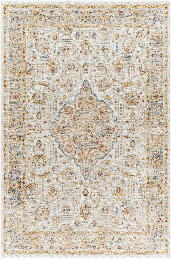 Livabliss Mona Lisa Turkish Machine Woven Polyester Area Rug with Classic Medallion Style Light Sage, Tan 9' x 12'2" MNI2317-9122