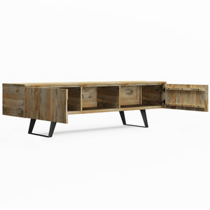 English Elm Lowry - Handcrafted 72" Tv Media Stand In Natural Wood With Metal Legs & Ample Storage Solutions B136P158887