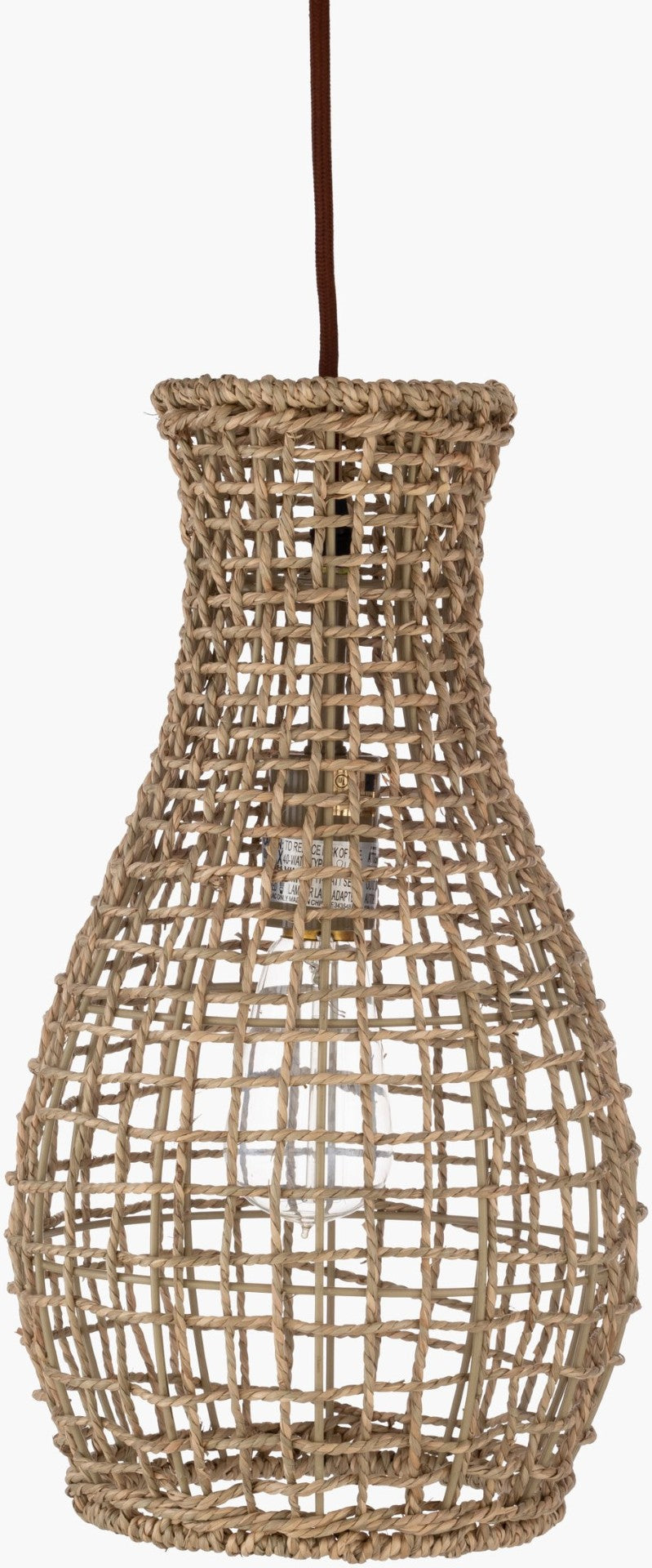 Livabliss Manning Woven Rattan Pendant Light Bohemian Cylinder Shade for Kitchen or Entryway MNN-001